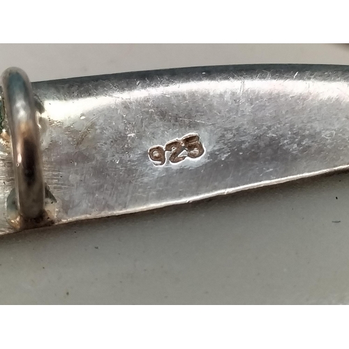 97 - Silver 925 Blue and White Ceramic Brooch/Pendant, 925 Silver Pendant plus a 925 Silver Bracelet (A/F... 