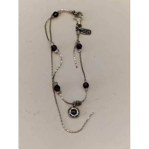 97 - Silver 925 Blue and White Ceramic Brooch/Pendant, 925 Silver Pendant plus a 925 Silver Bracelet (A/F... 