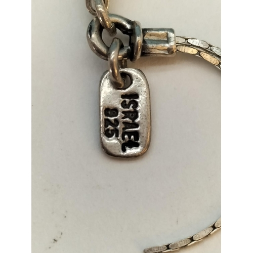 97 - Silver 925 Blue and White Ceramic Brooch/Pendant, 925 Silver Pendant plus a 925 Silver Bracelet (A/F... 