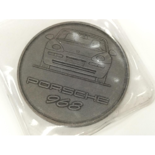 216 - Vintage Porsche Calendars (3) 1992, 1993 and 1997 plus Porsche Medallion/Coin.