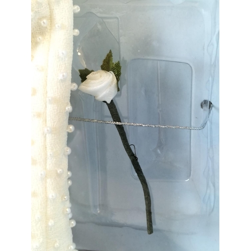 175 - Boxed Franklin Mint 'Diana, Princess of Wales' Porcelain Portrait Doll. Doll on Stand 46cm Tall.