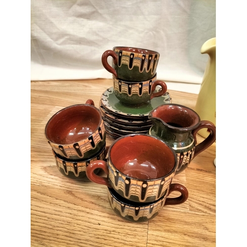 434 - Collection of Ceramics and Glass to include Wade Whisky Jug, Butter Dish (A/F). Condiment Set, Piggy... 