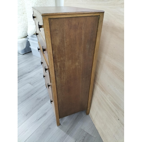 125 - Set of Vintage Rustic Oak Drawers. 116cm High, 75cm x 42cm. Collection Only.