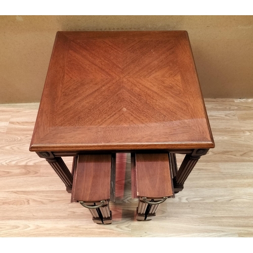 134 - Wooden Nest of Three Tables. Largest 53cm High, 51cm x 51cm. Collection Only