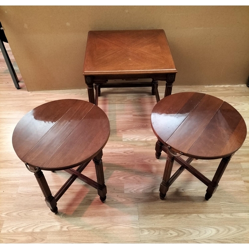 134 - Wooden Nest of Three Tables. Largest 53cm High, 51cm x 51cm. Collection Only