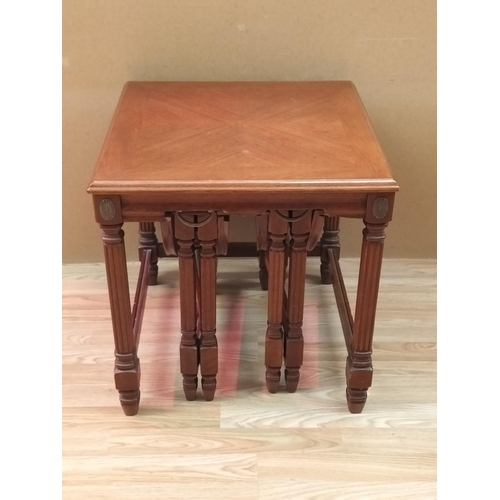 134 - Wooden Nest of Three Tables. Largest 53cm High, 51cm x 51cm. Collection Only