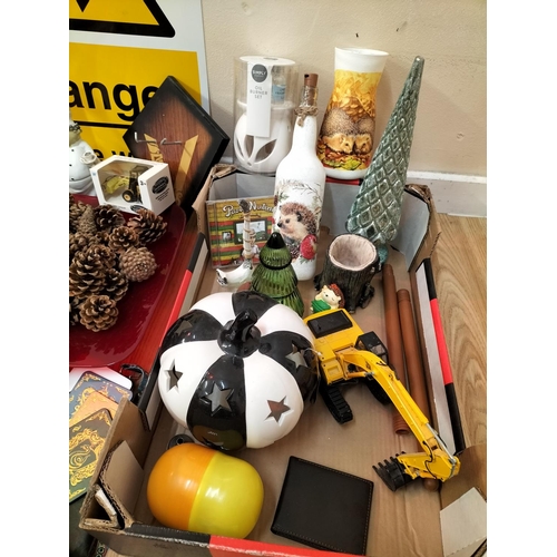 180 - Collection of Items to include Flip Flops, Decorative Bottles, Air Purifier, Danger Sign, Ruby Red G... 