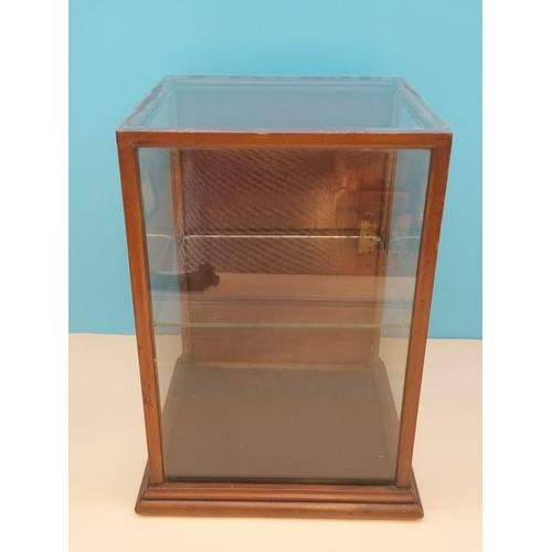 185 - Vintage Shop Counter Mahogany Display Unit with Replacement Perspex Sides and Top and Glass Shelf. 4... 