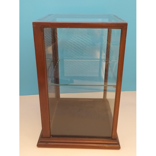 185 - Vintage Shop Counter Mahogany Display Unit with Replacement Perspex Sides and Top and Glass Shelf. 4... 