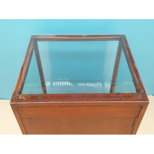 185 - Vintage Shop Counter Mahogany Display Unit with Replacement Perspex Sides and Top and Glass Shelf. 4... 