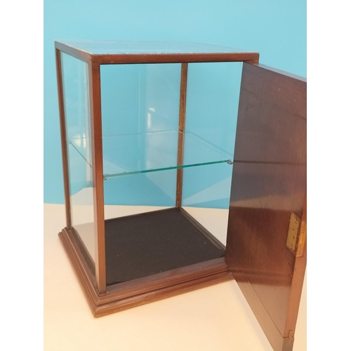 185 - Vintage Shop Counter Mahogany Display Unit with Replacement Perspex Sides and Top and Glass Shelf. 4... 