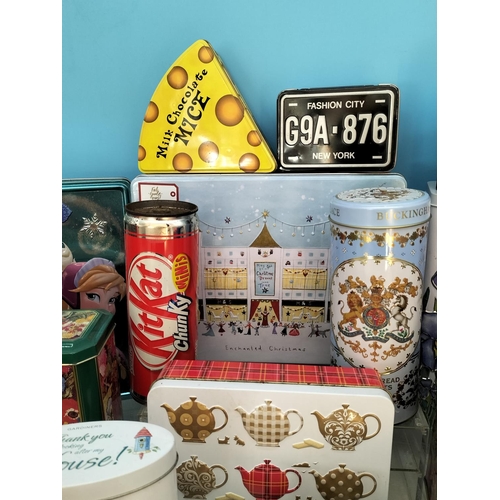 204 - Collection of Assorted Tins to include Cadbury's, Tetley, Disney, M & S, etc.
