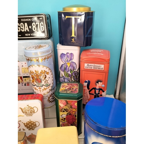 204 - Collection of Assorted Tins to include Cadbury's, Tetley, Disney, M & S, etc.