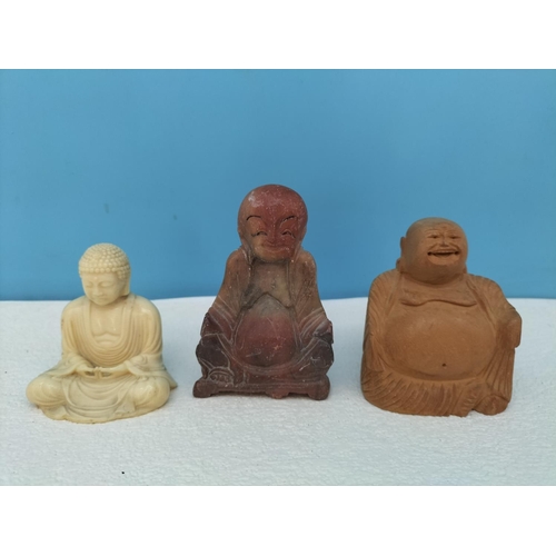209 - Collection of Buddhas and Foo Dogs to include Soapstone, Wood, Resin, etc.