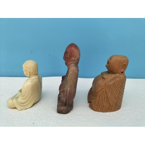 209 - Collection of Buddhas and Foo Dogs to include Soapstone, Wood, Resin, etc.