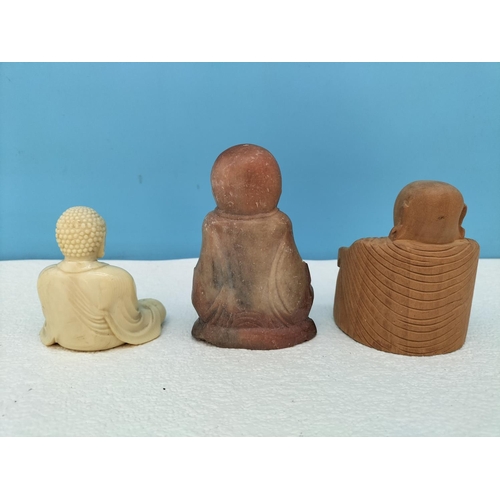 209 - Collection of Buddhas and Foo Dogs to include Soapstone, Wood, Resin, etc.