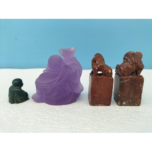 209 - Collection of Buddhas and Foo Dogs to include Soapstone, Wood, Resin, etc.