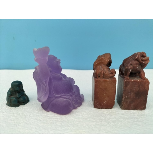 209 - Collection of Buddhas and Foo Dogs to include Soapstone, Wood, Resin, etc.