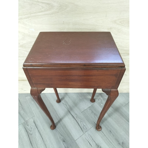 213 - Wooden Occasional Table with One Drawer and Queen Anne Legs. 76cm High, 47cm x 34cm. Collection Only... 