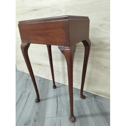 213 - Wooden Occasional Table with One Drawer and Queen Anne Legs. 76cm High, 47cm x 34cm. Collection Only... 