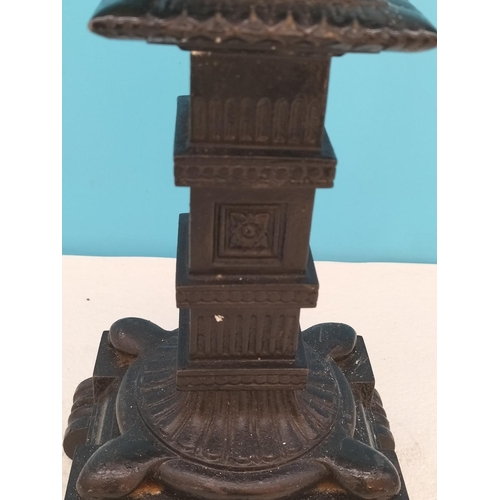 221 - Victorian Cast Iron and Brass Fire Andiron/Fire-Dog. 42cm Tall.