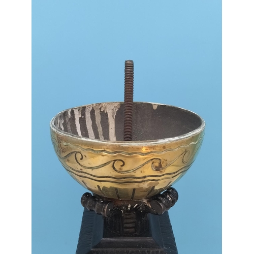 221 - Victorian Cast Iron and Brass Fire Andiron/Fire-Dog. 42cm Tall.