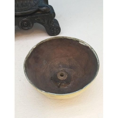 221 - Victorian Cast Iron and Brass Fire Andiron/Fire-Dog. 42cm Tall.