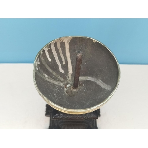 221 - Victorian Cast Iron and Brass Fire Andiron/Fire-Dog. 42cm Tall.