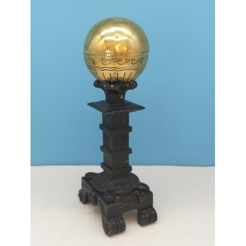 221 - Victorian Cast Iron and Brass Fire Andiron/Fire-Dog. 42cm Tall.