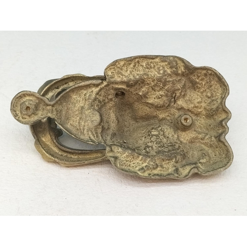 238 - Brass Lion's Head Door Knocker. 17.5cm x 10cm x 4.5cm.