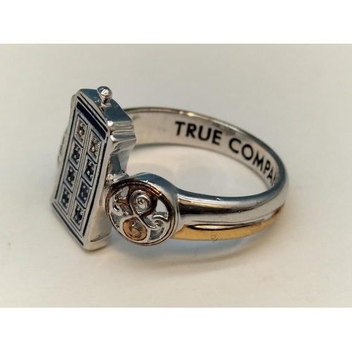239 - Bradford Exchange Silver 925 Dr Who Tardis Ring. Size W.