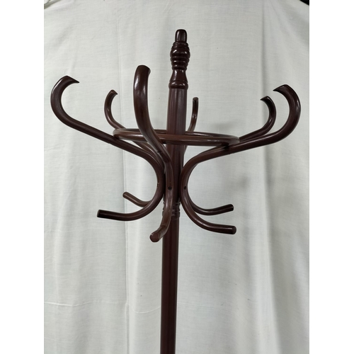 253 - Twelve Hook Free Standing Coat Rack. 185cm High, 55cm Diameter at Base. Collection Only.