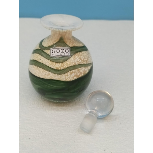 445 - Gozo (Malta) Glass Perfume Bottle. 10cm High.