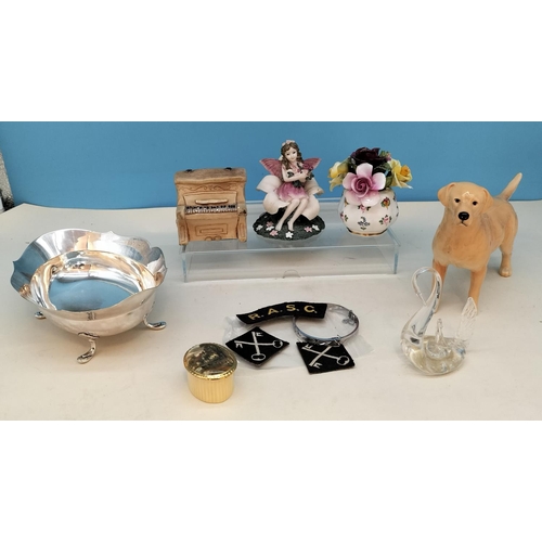446 - Mixed Items to include Beswick Figure of a Golden Labrador, Coalport Posy Bowl, Silver Plate Bowl, 1... 
