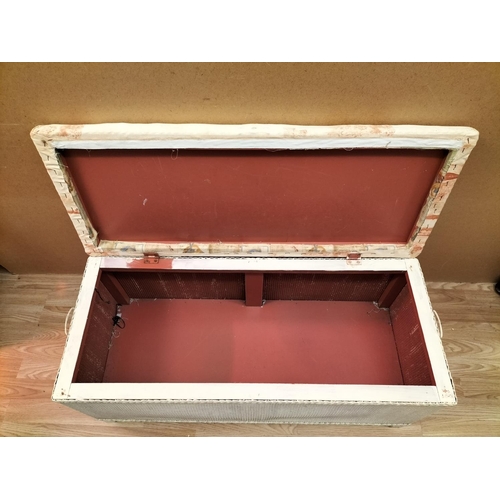 449 - Lloyd Loom Style Items (2) to include a Blanket Box (42cm High, 91cm x 39cm) plus a Linen Basket/Sea... 