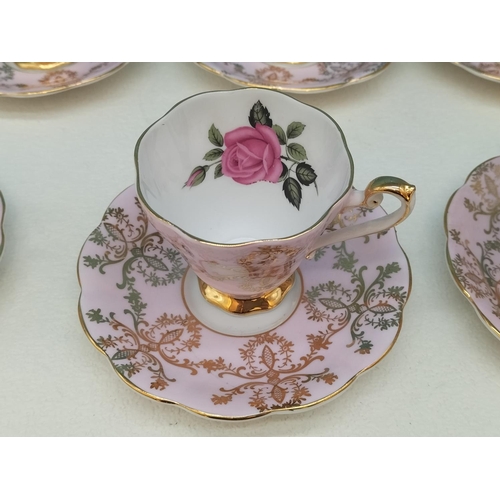 450 - Royal Standard China 'Rose Pink' Cups (5) and Saucers (6).