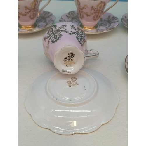 450 - Royal Standard China 'Rose Pink' Cups (5) and Saucers (6).