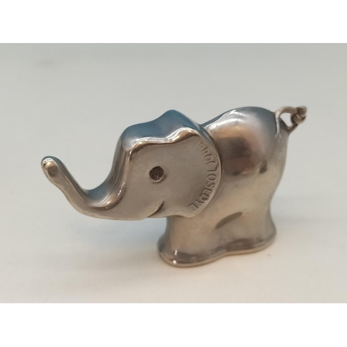 451 - Silver Plated 6cm (h) Elephant Paperweight, Small Brass Smiling Buddha Figure plus Victorian Salt Gl... 