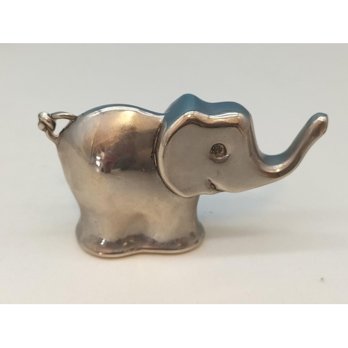 451 - Silver Plated 6cm (h) Elephant Paperweight, Small Brass Smiling Buddha Figure plus Victorian Salt Gl... 