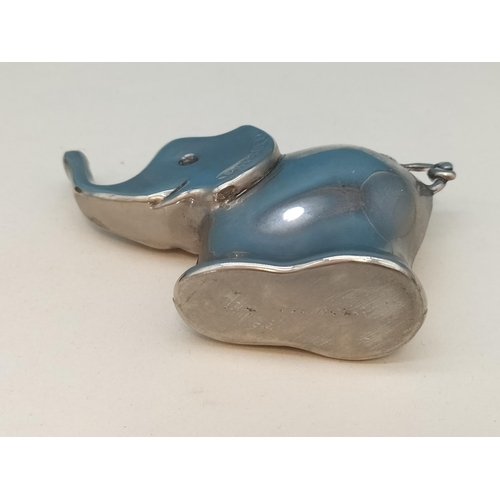 451 - Silver Plated 6cm (h) Elephant Paperweight, Small Brass Smiling Buddha Figure plus Victorian Salt Gl... 