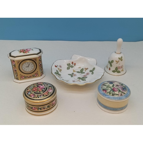 453 - Collection of Wedgwood China to include 'Clio' Clock and Trinket Box (A/F), 'Wild Strawberry' Dish a... 