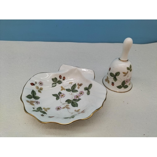 453 - Collection of Wedgwood China to include 'Clio' Clock and Trinket Box (A/F), 'Wild Strawberry' Dish a... 