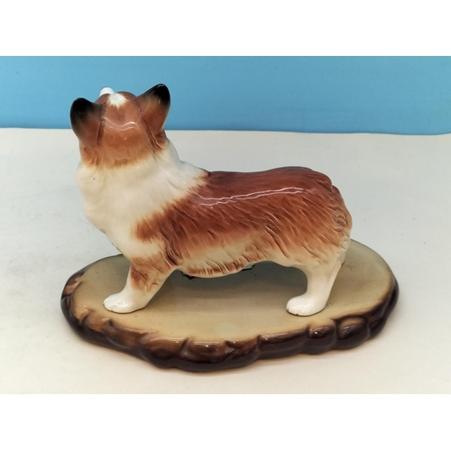 459 - Coopercraft Figure of a Corgi Dog on Base. 'Tim' Plaque Glued on to Base. 16cm High, 23cm x 13cm.