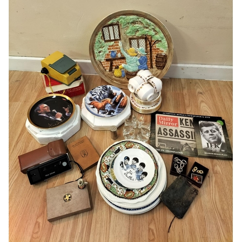 464 - Collection of Mxed Items to include Large 42cm H.J.Woods Wall Charger, Kennedy Assassination Papers,... 