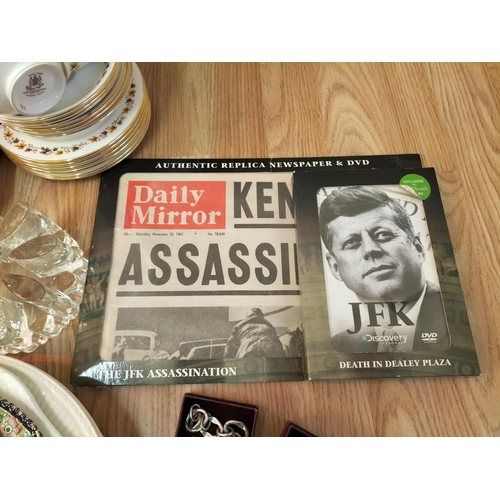 464 - Collection of Mxed Items to include Large 42cm H.J.Woods Wall Charger, Kennedy Assassination Papers,... 