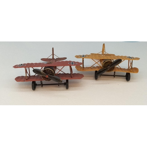 465 - Tin War Planes (2). 10cm High, 20cm x 22cm.