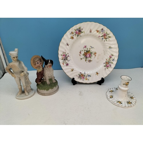466 - Collection of Mixed Pottery and Glass to include Minton Dinner Plate, 27cm Vase with Stand, Figures,... 