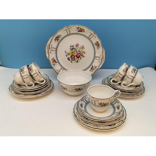 467 - c1950's Grindley Marlborough 'Royal Petal' 25 Piece Semi Painted Part Tea Set.