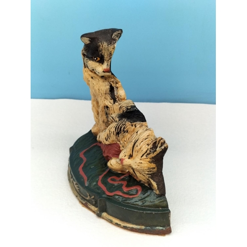 471 - Cast Metal 'Kitten' Doorstop. 20.5cm High, 26cm x 9cm.