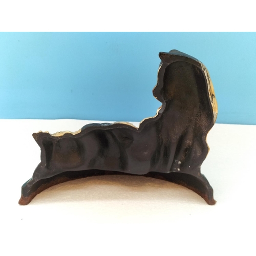 471 - Cast Metal 'Kitten' Doorstop. 20.5cm High, 26cm x 9cm.